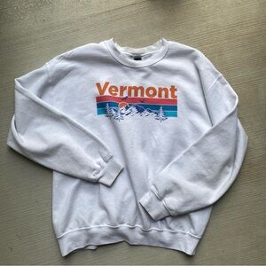 Vermont Retro Style Sweatshirt Mens Sz Large White Small Stains